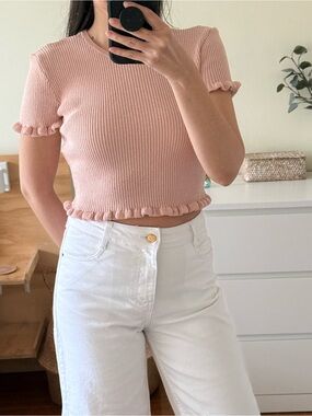 Zara pink knit top